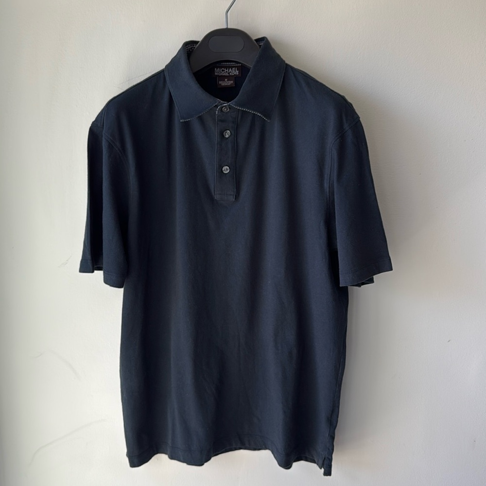Michael Kors Navy polo with contrasting collar size medium